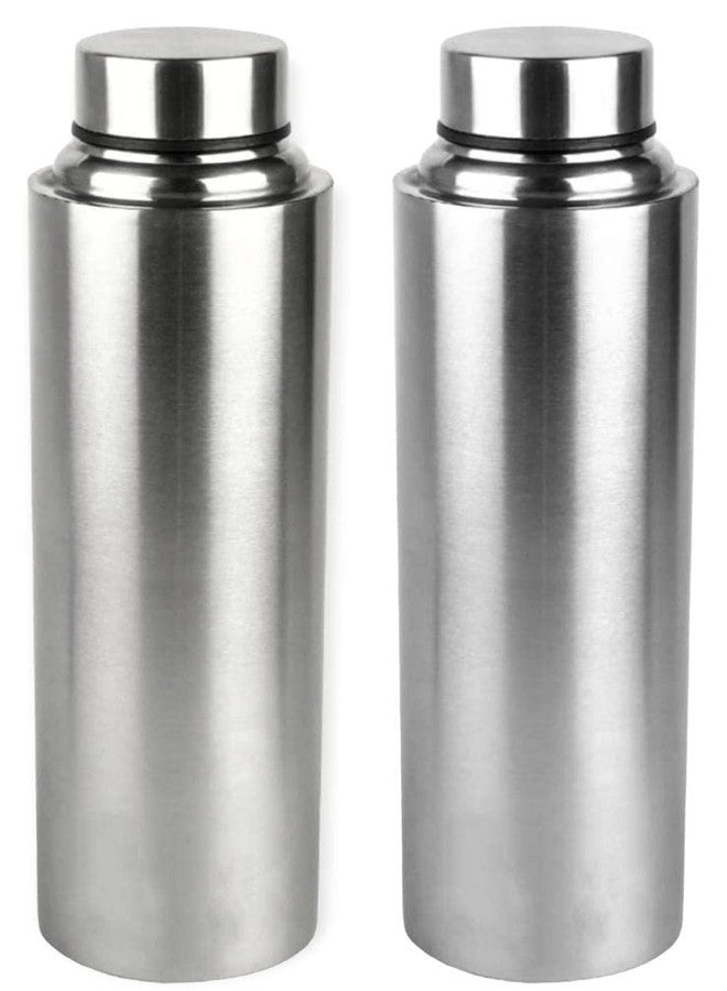 STEEPLE Stainless Steel Water Bottle | Fridge| Refrigerator| School| College| Gym & Sports Water Bottle (Pack of: 2, 500 ml, Silver) - Image 1